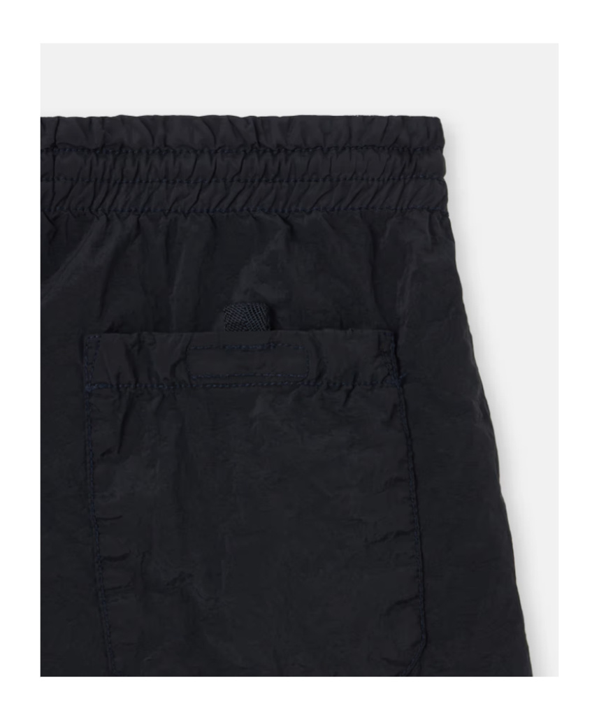 Stone Island Compass-badge Crinkled Shorts In Blue