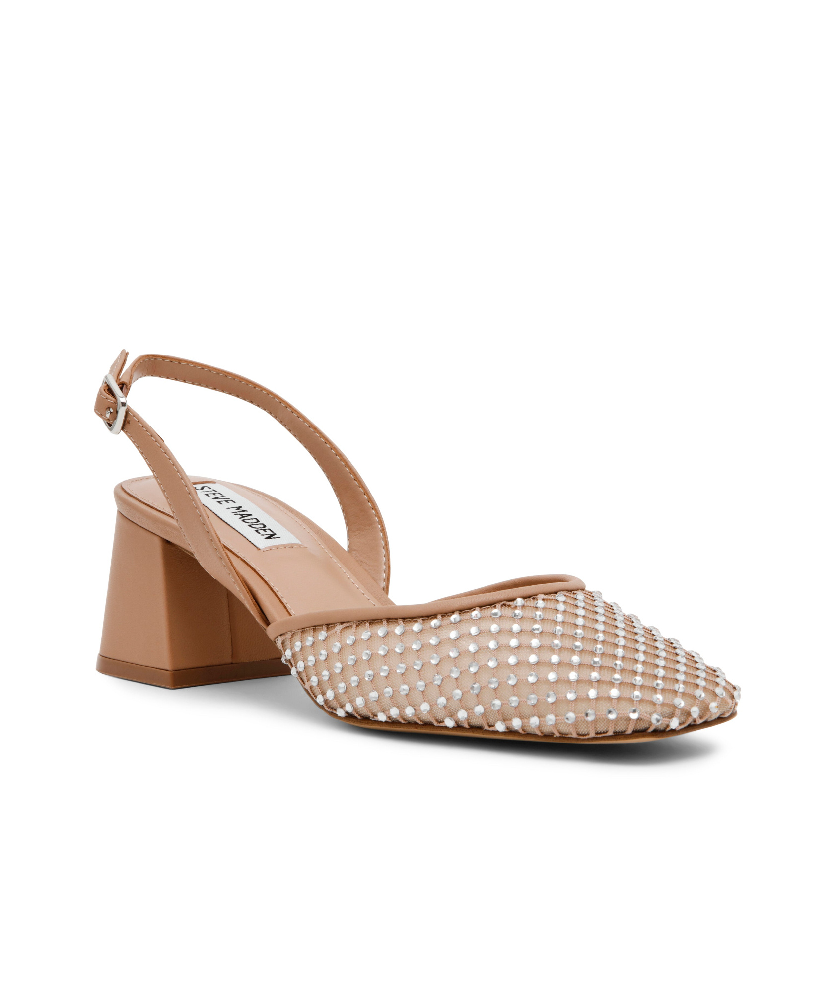 STEVE MADDEN SQUARE-HEADED HIGH-HEELED SANDALS