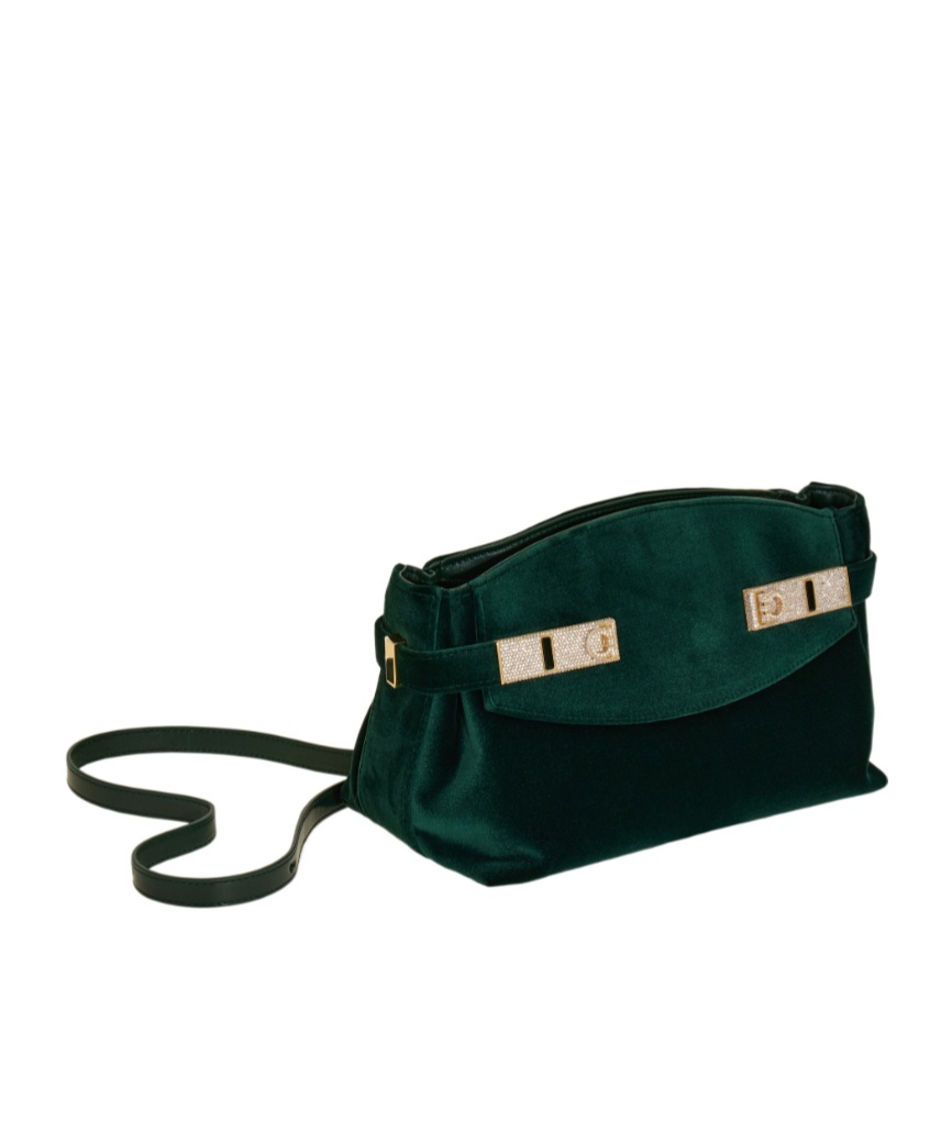 Ferragamo Hug Soft Crossbody Bag (xs) In Green
