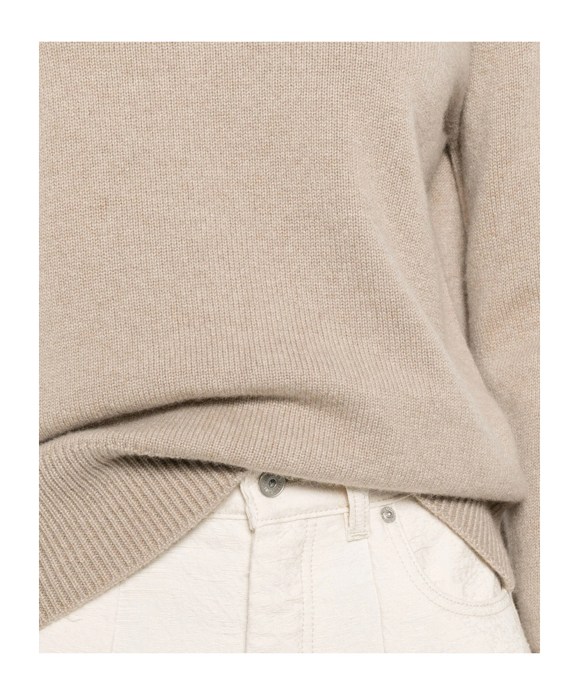 Max Mara High-neck Cashmere Sweater In Brown