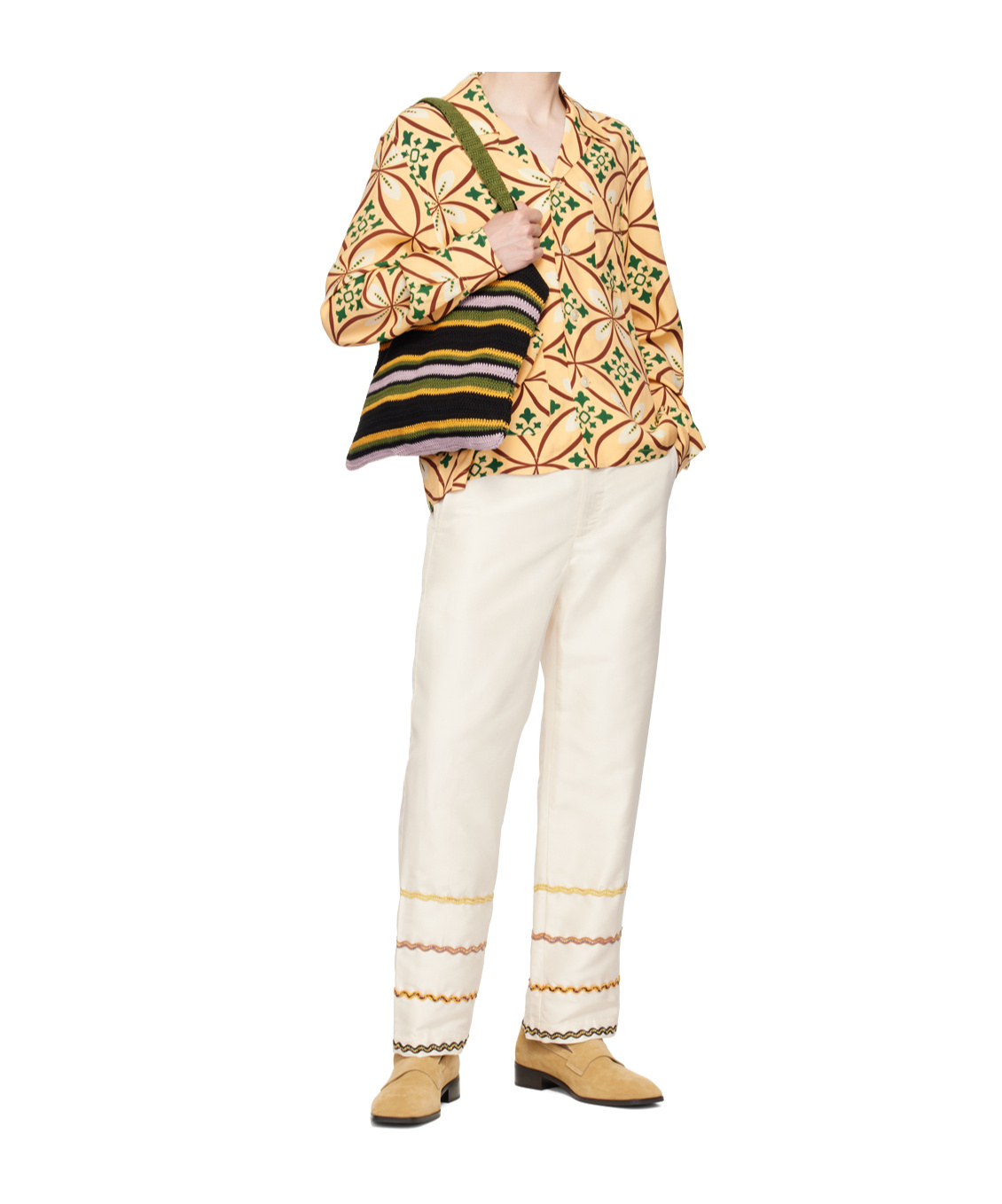 Bode Yellow Greer Shirt In Nude