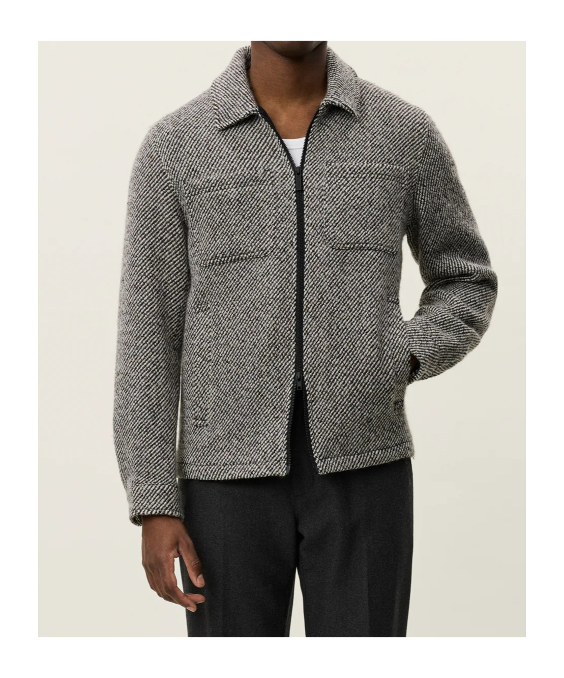 Les Deux Marseille Twill Wool Jacket In Neutral
