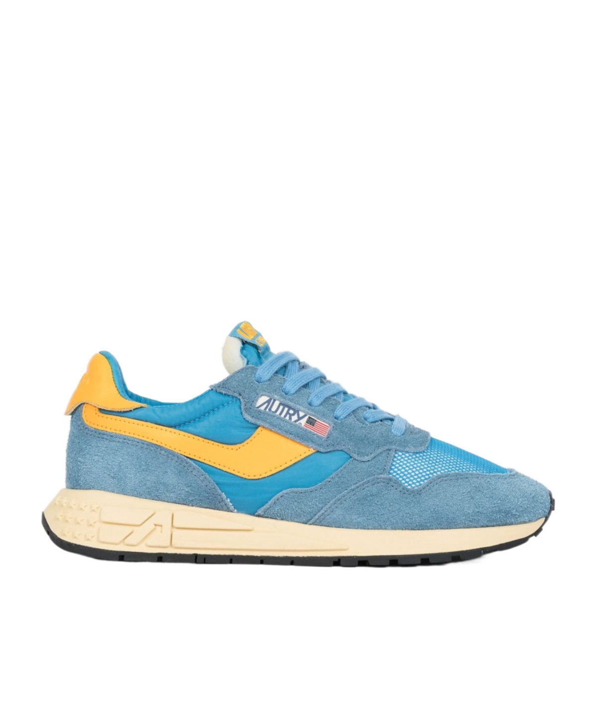 Autry Reelwind Nylon And Suede Low-profile Sneakers In Blue