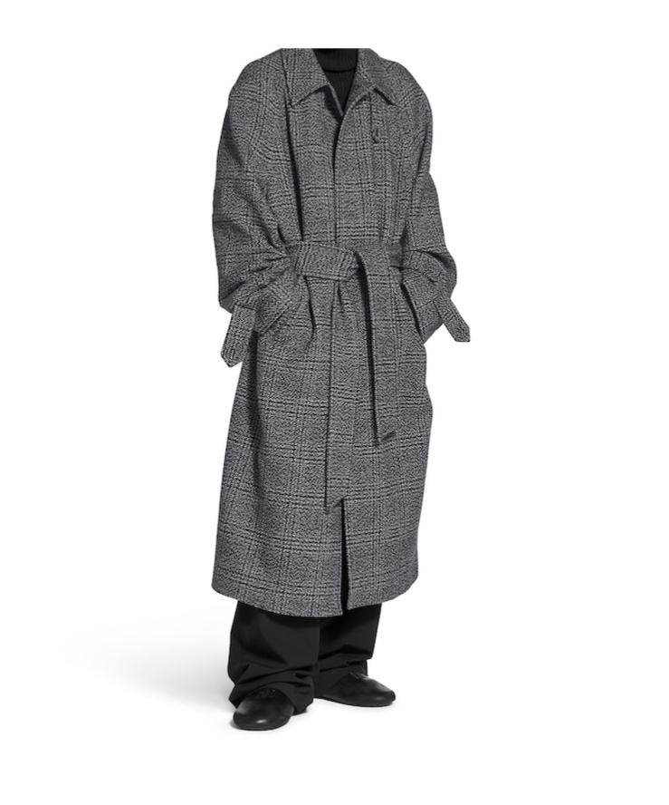 Balenciaga Checkered Pattern One Layer Coat