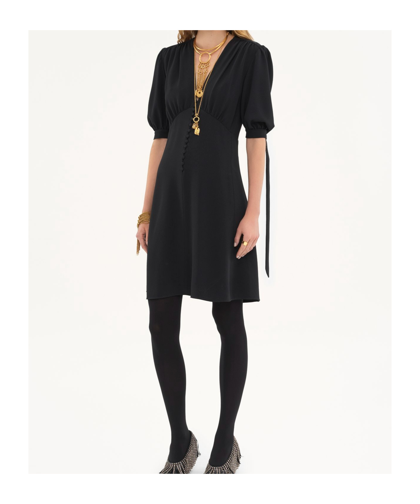 Chloé Crepe A-shaped Dress In Black