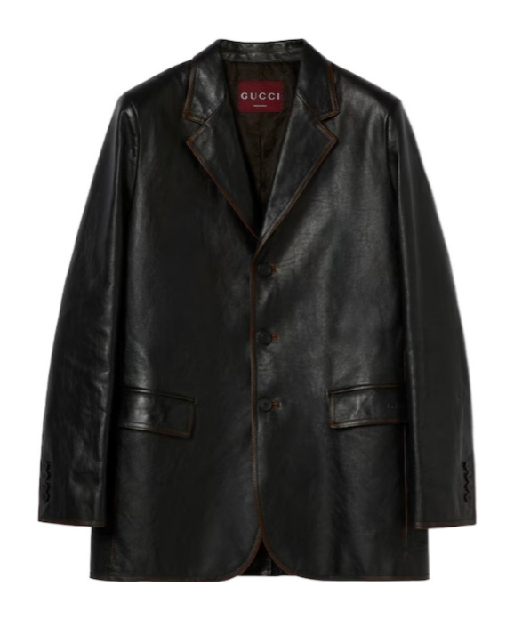 Gucci Soft Aged-effect Leather Jacket In Black