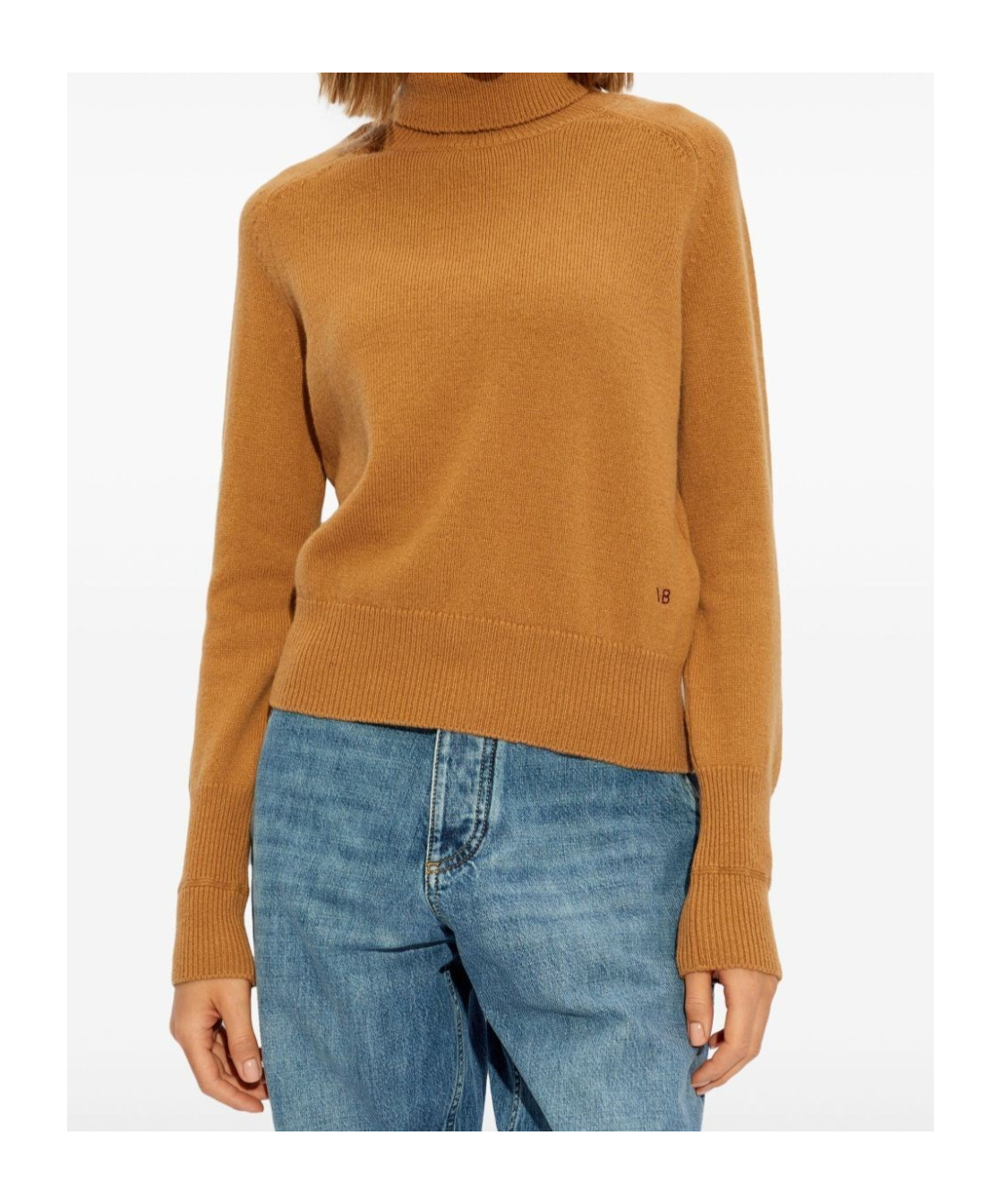 Victoria Beckham Women's Roll Neck Wool Jumper Sweater In Brown