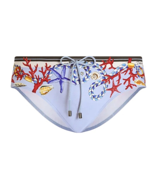 Dolce & Gabbana Shell-print Swimming Trunks In Multi