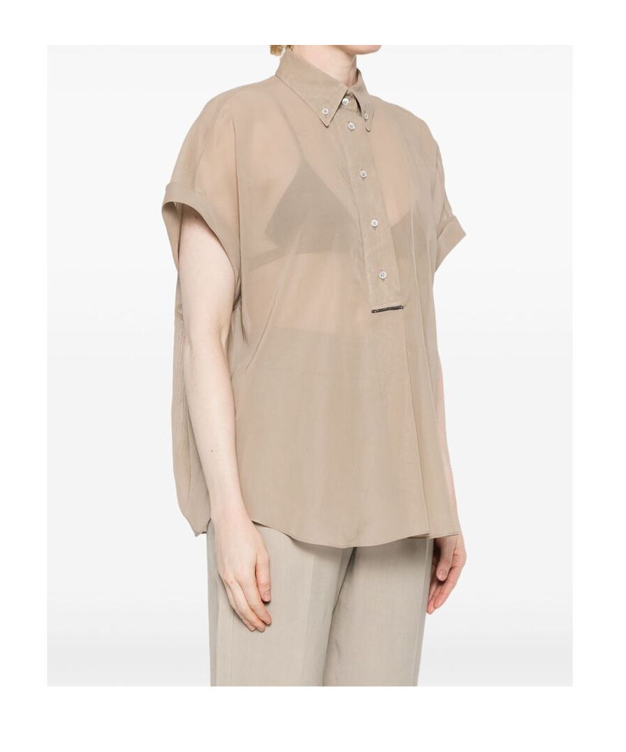Brunello Cucinelli Short-sleeved Shirt In Nude