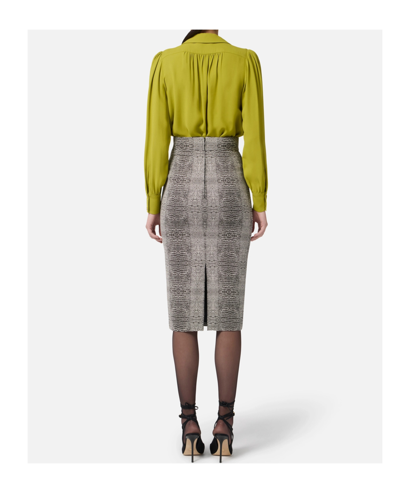 Elisabetta Franchi Blouse In Georgette Fabric With Jewel Detail In Green
