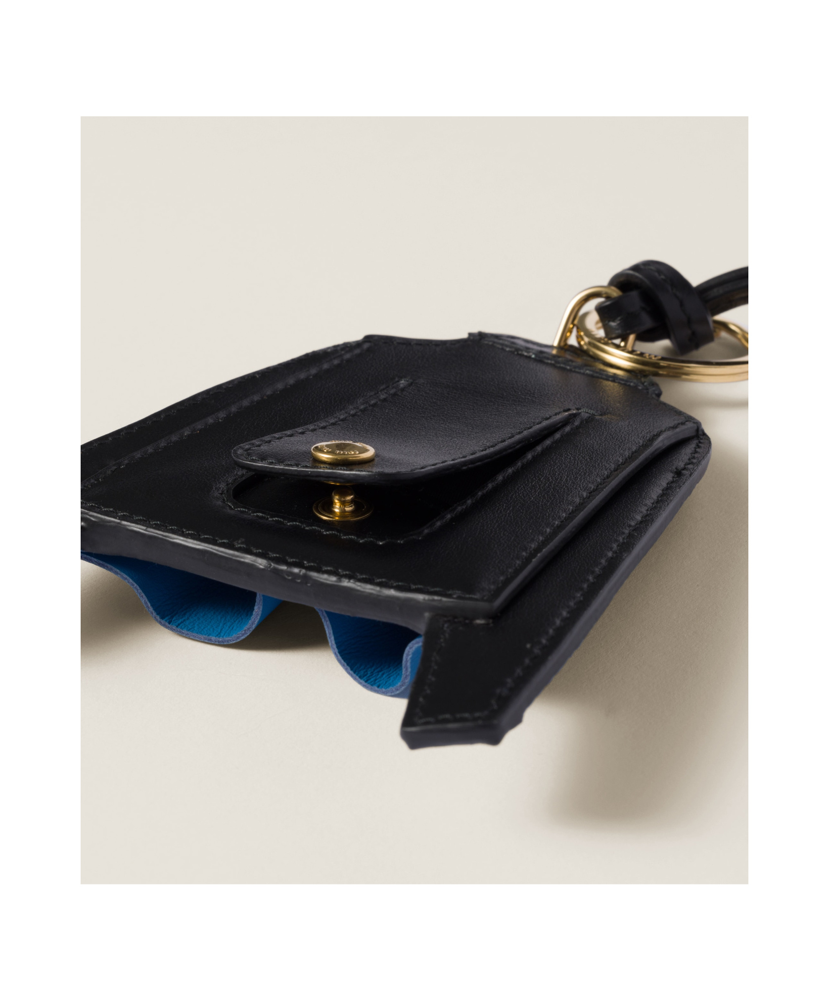 Miu Miu Leather Keychain Trick In Blue