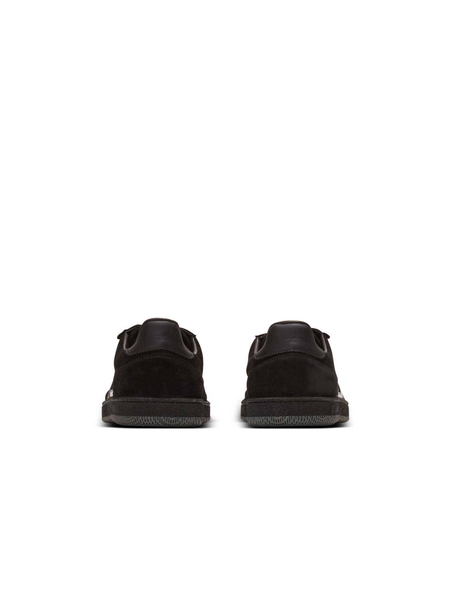 Balmain Swan Suede Low-top Sneakers In Black