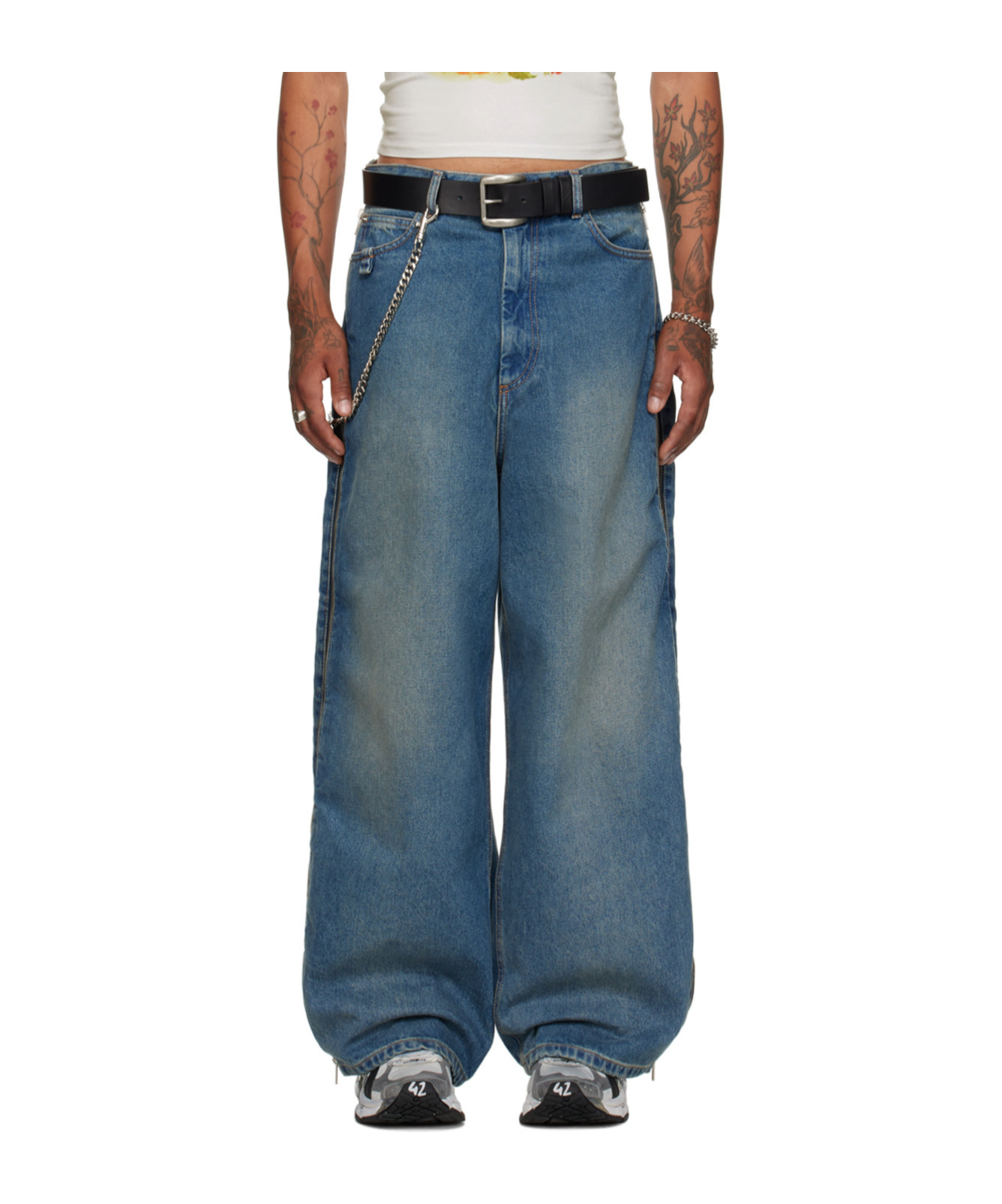 Lu'u Dan Blue Side Zip Jeans In Blue