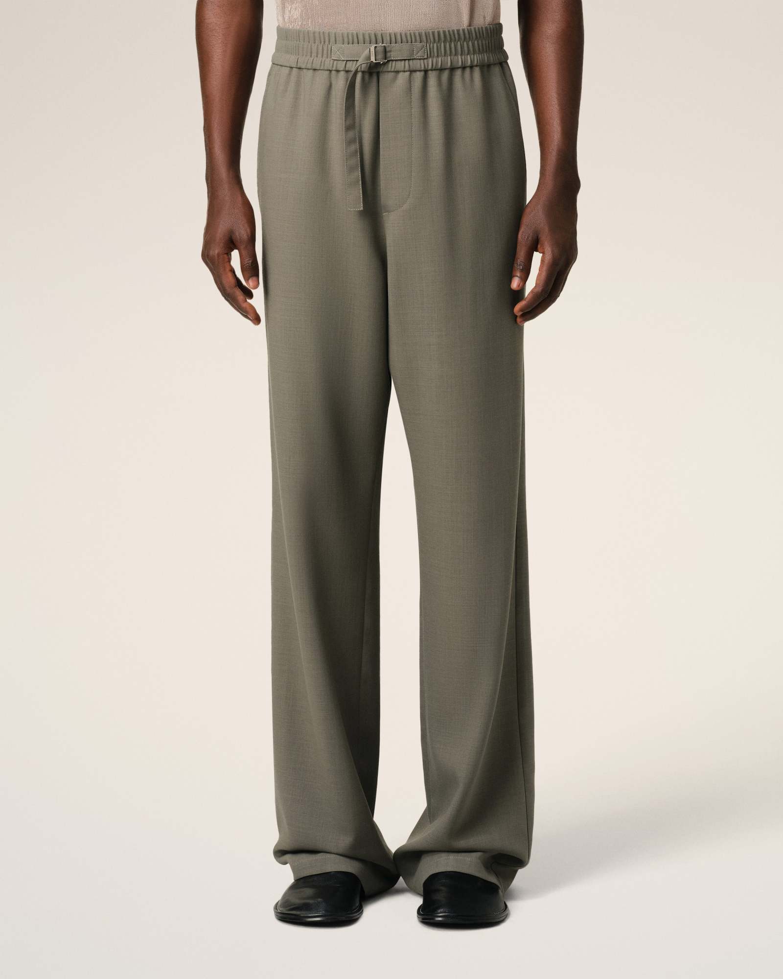 AMI ALEXANDRE MATTIUSSI AMI STRAIGHT FIT ELASTICATED TROUSERS