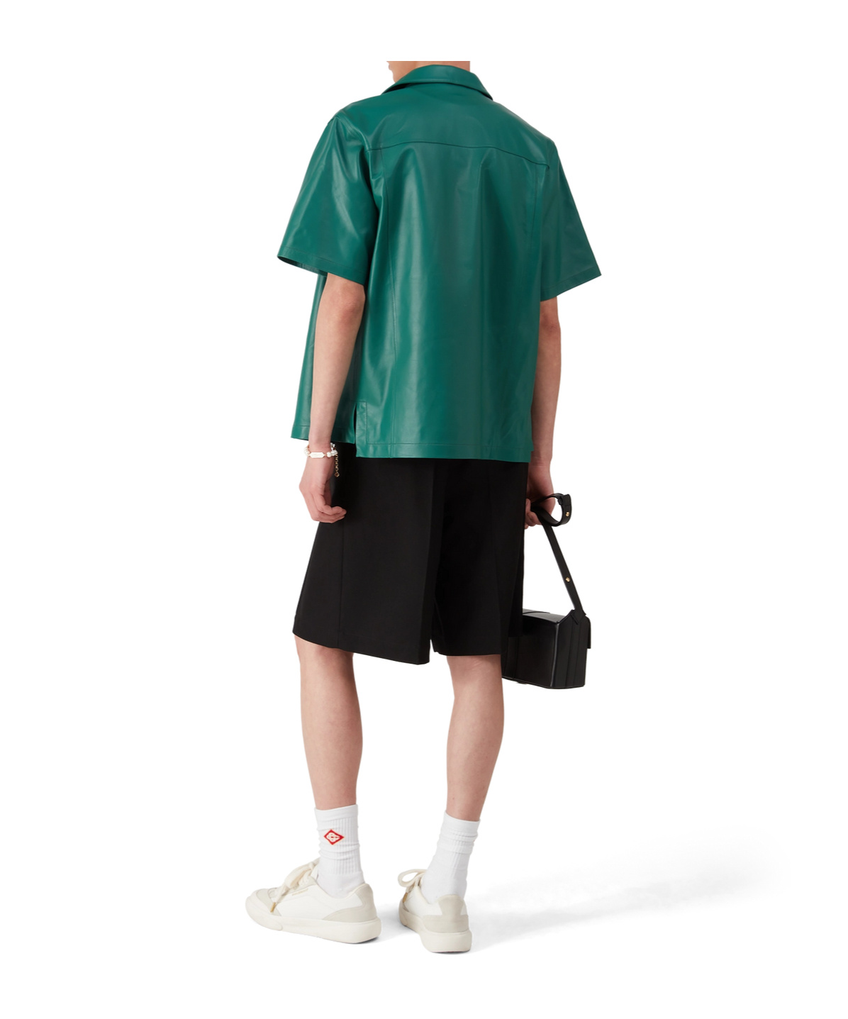 Casablanca Leather Short Sleeve Shirt In Green