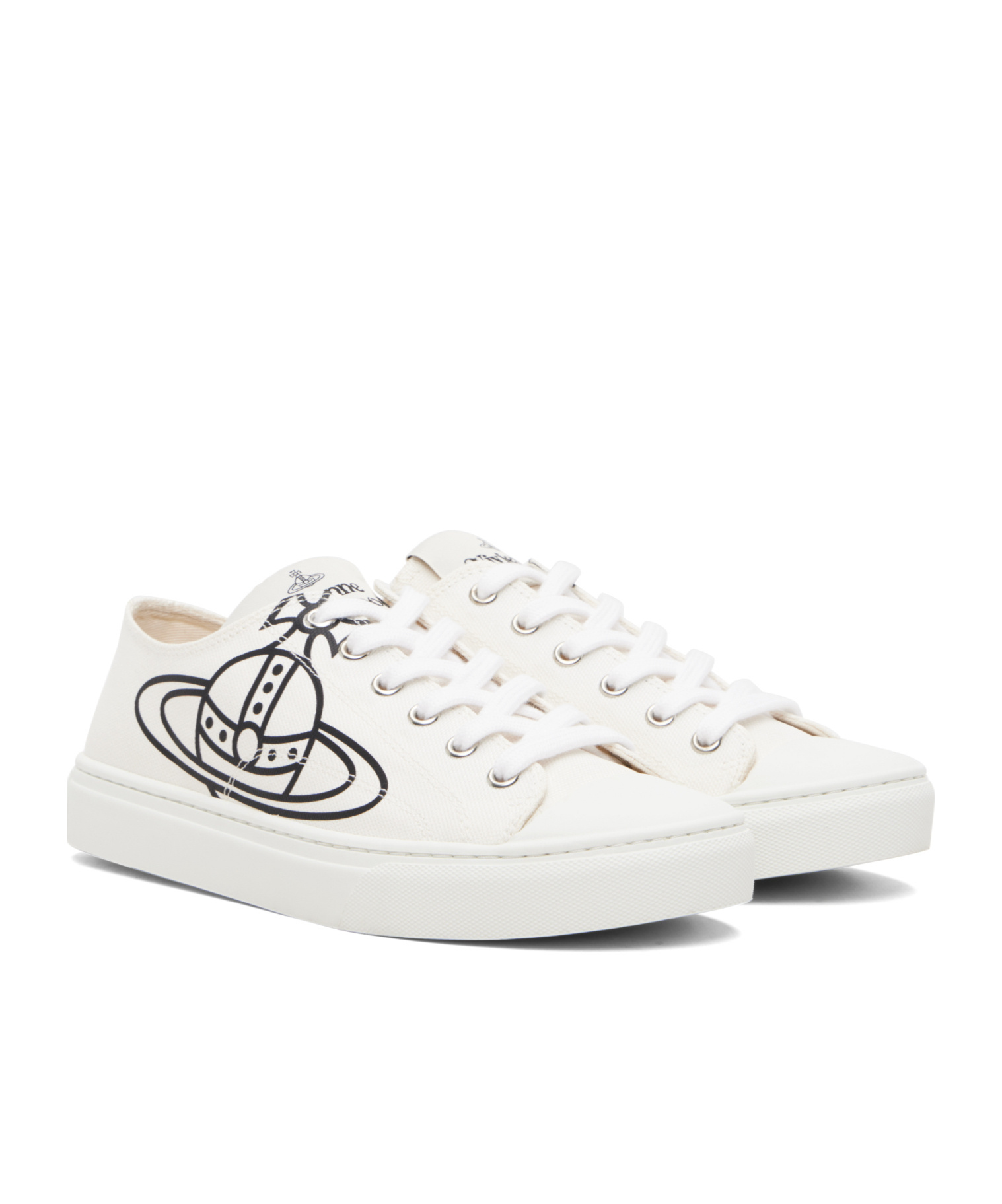 Vivienne Westwood Low Top Canvas Plimsoll Sneakers In White