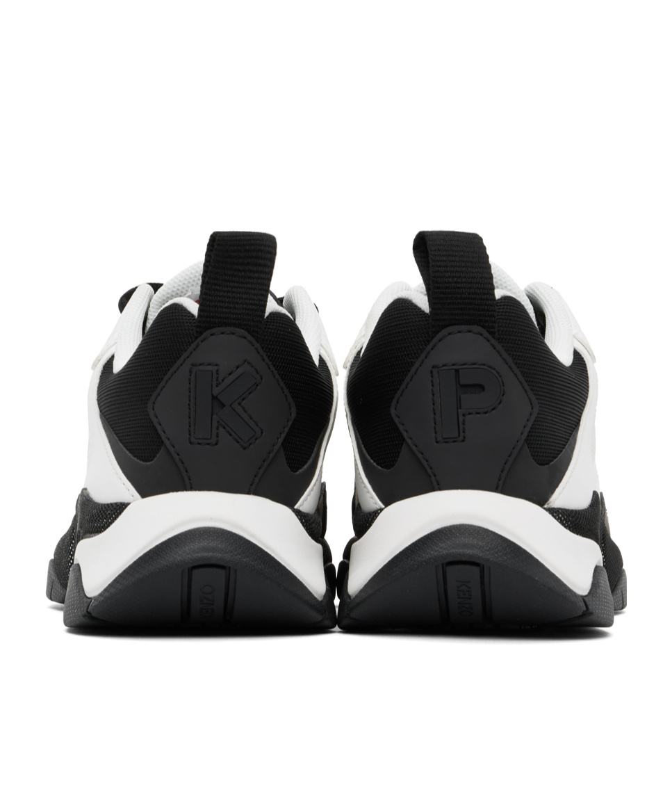 Kenzo Two-tone Fabric And Synthetic Leather X-trainer Sneakers In Black