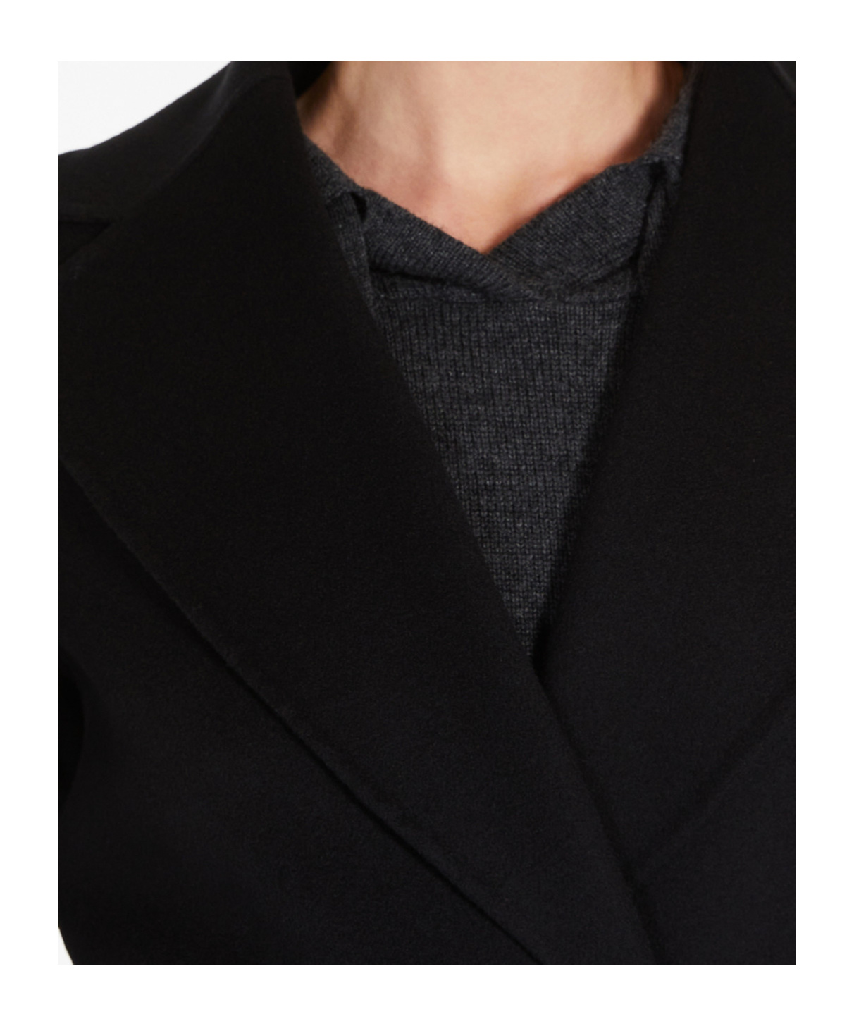 Max Mara Wool Broadcloth Midi Coat In Black