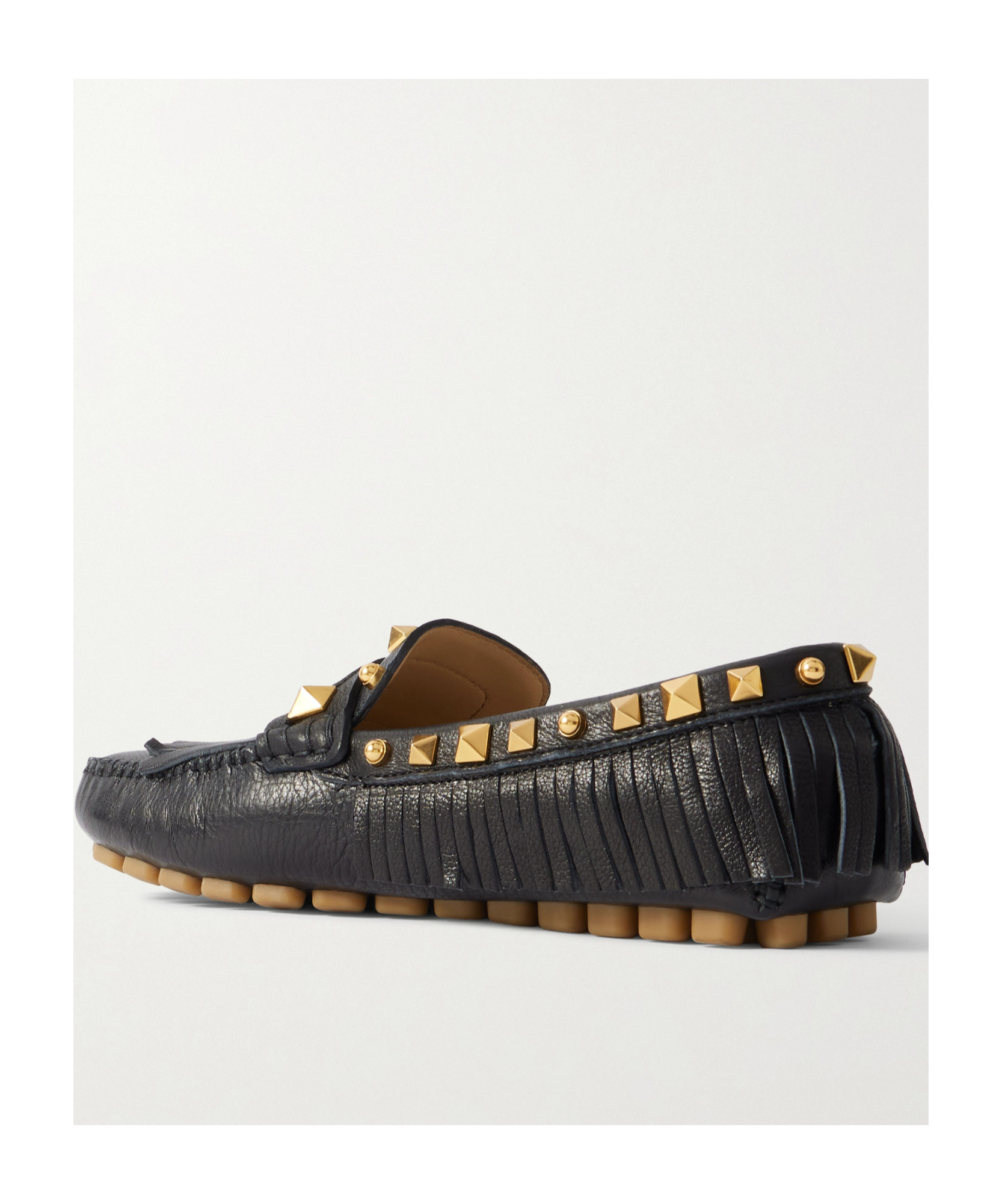 Valentino Stud-embellished Loafers In Black