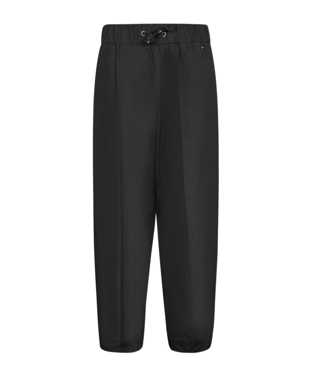 Herno Carrot Fit Black Taffeta Trousers With Adjustable Waistband In Black