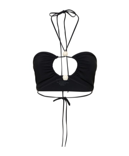 Magda Butrym Neck Bikini Top In Black