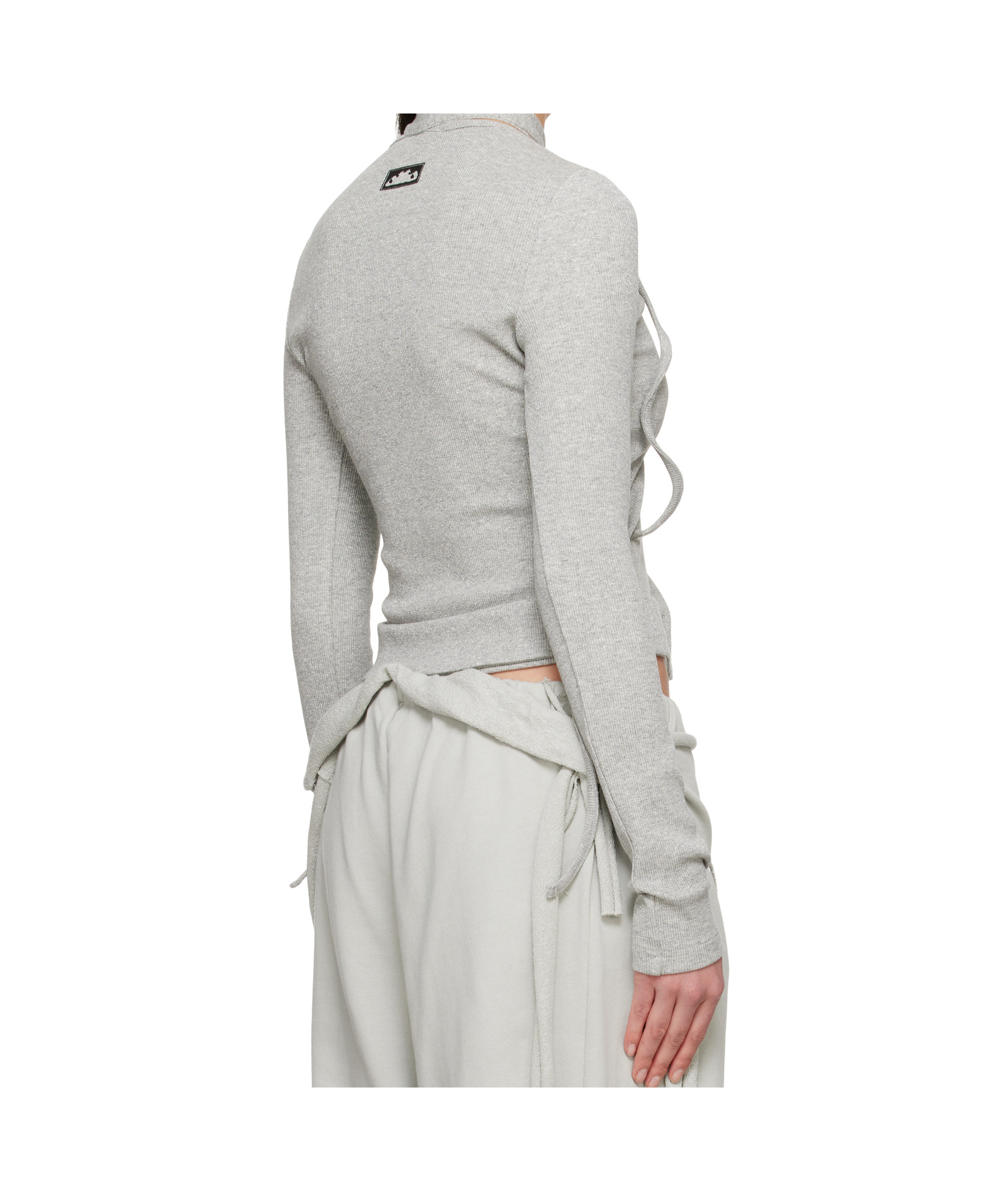 Ottolinger Gray Double Closure Rib Cardigan In Grey