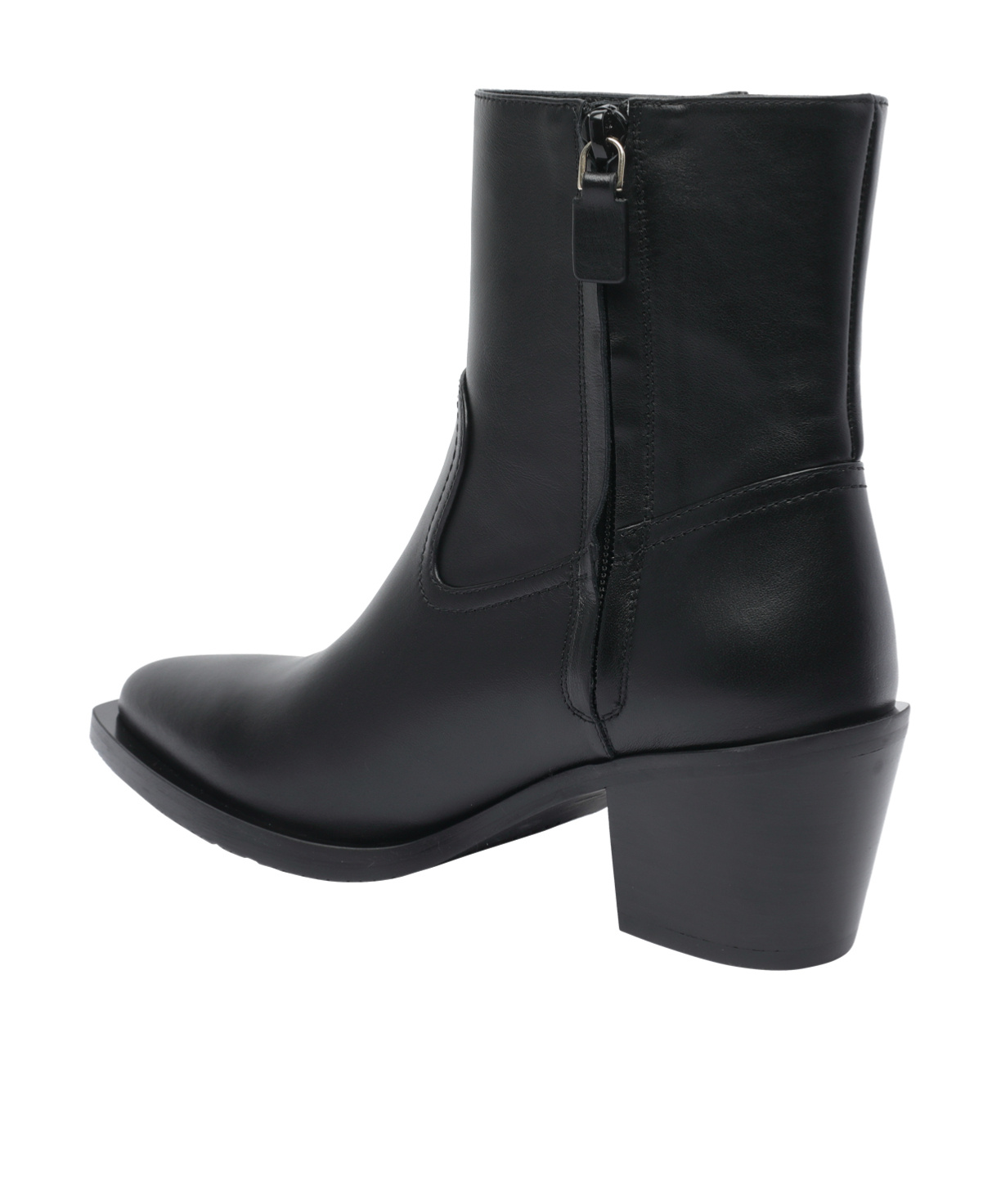 Stuart Weitzman Leather Block Heel Ankle Boots With Pointed Toe