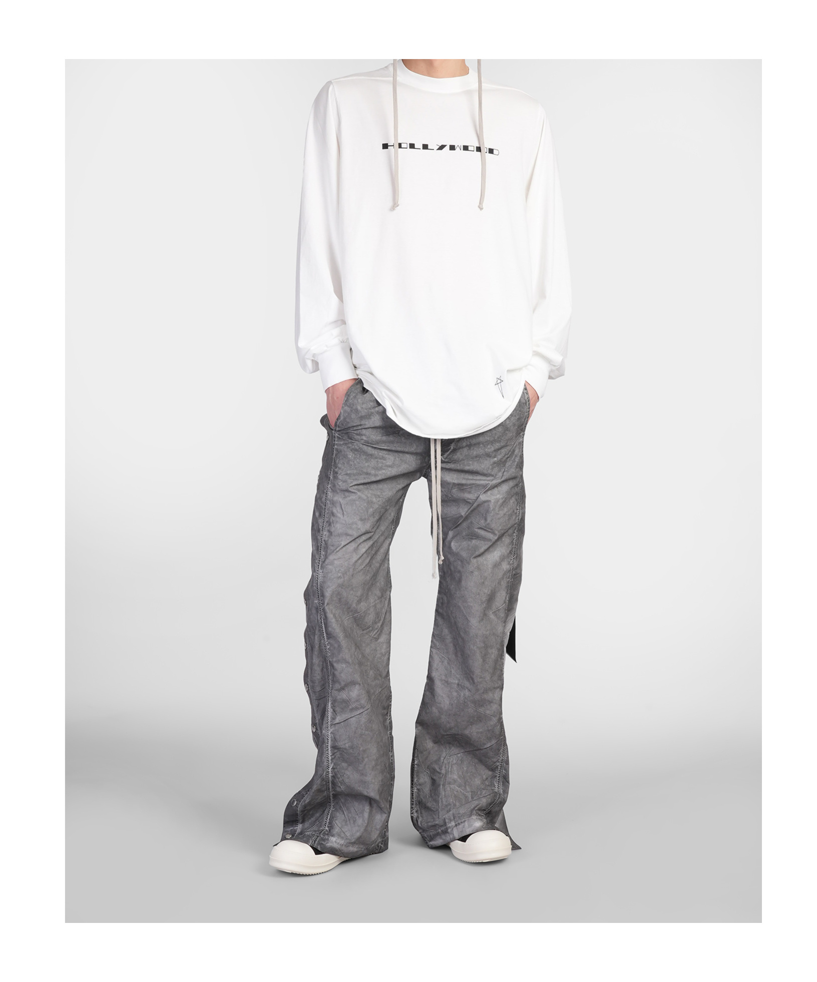 Rick Owens Drkshdw Long-sleeved T-shirt In White