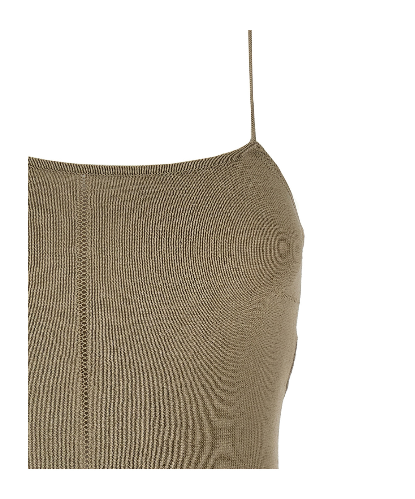 Lemaire Openwork Top Tops Beige In Gray