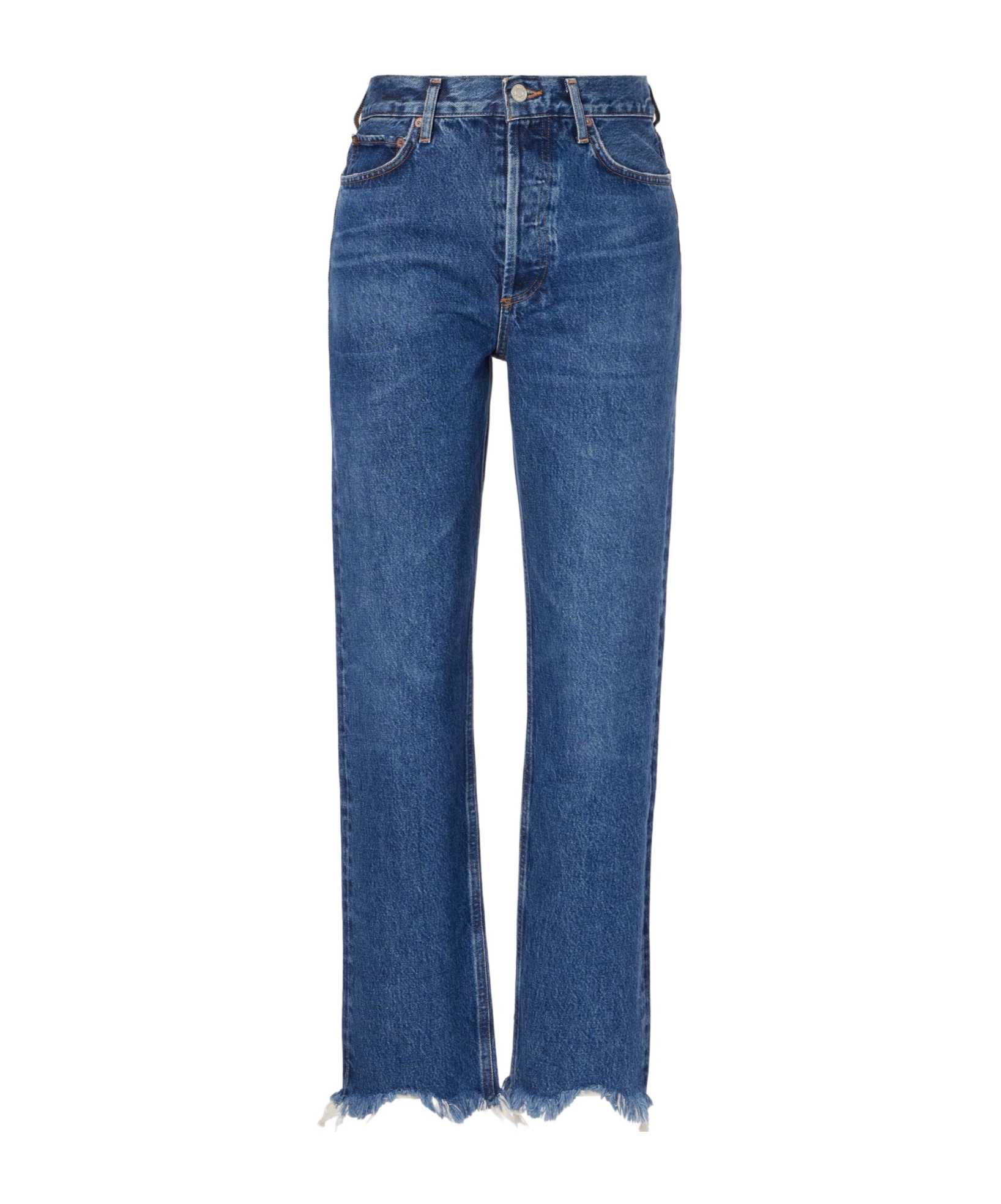 Agolde Mid-rise Straight-leg Denim Trousers In Blue
