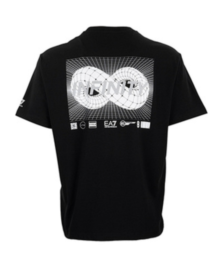 Ea7 Logo-print Cotton-blend T-shirt In Black