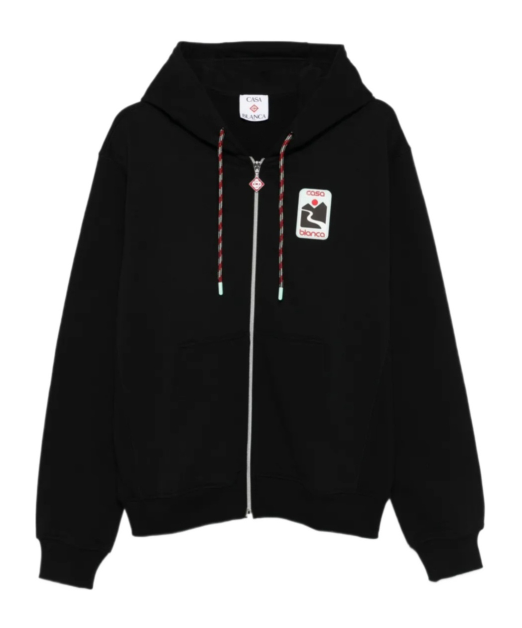 Casablanca Drawstring Hooded Sweatshirt In Black