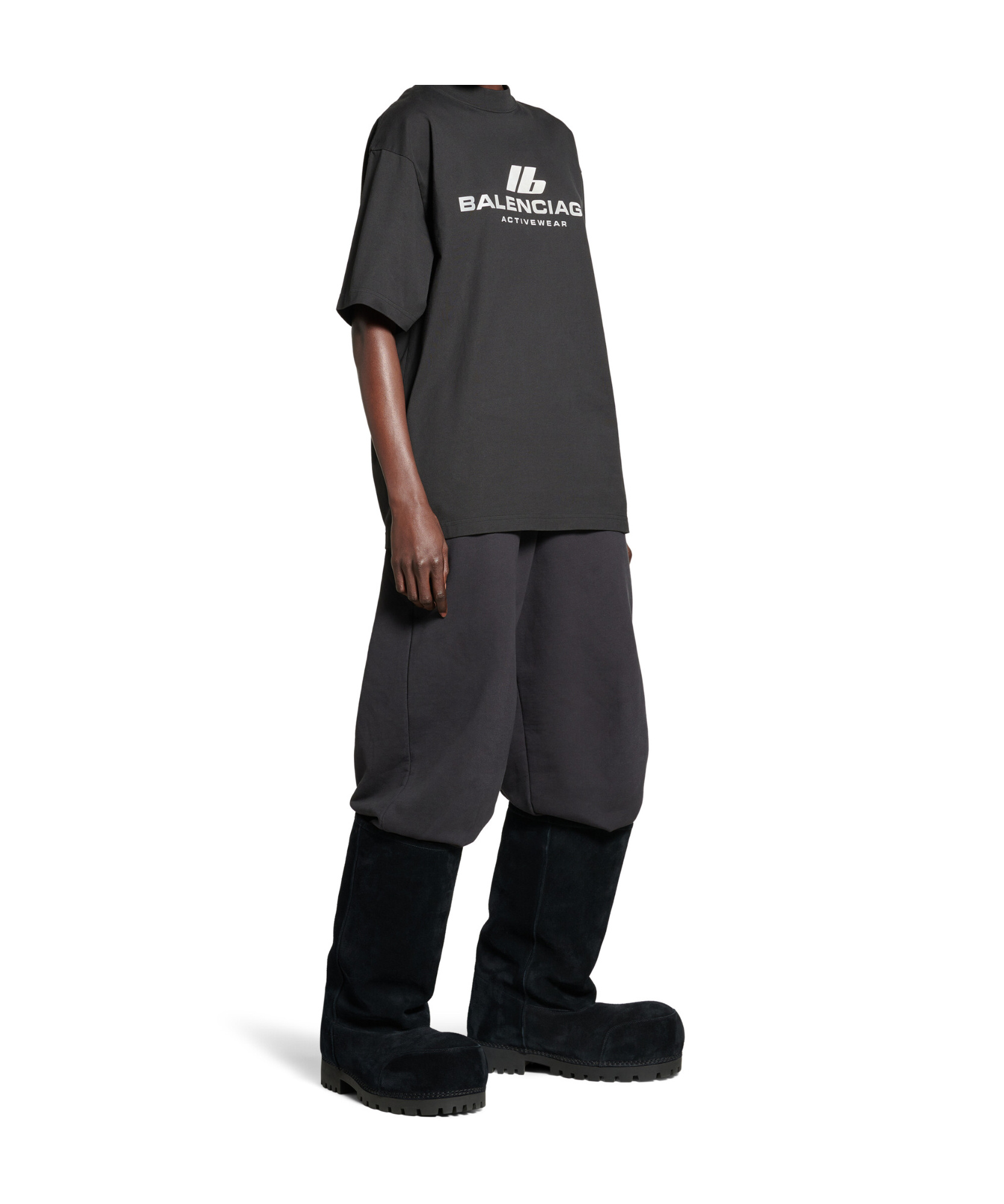 Balenciaga Close-fitting Activewear T-shirt Clothing In Black