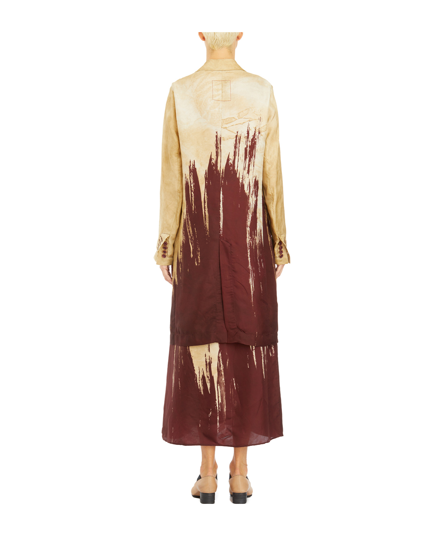 Uma Wang Long-sleeved Lapel Coat In Nude