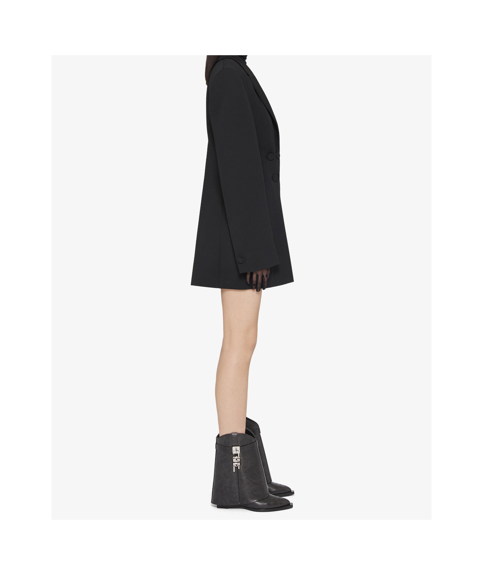 Shop Givenchy Shark Lock Cowboy Ankle Boots In Aged Leather In Black