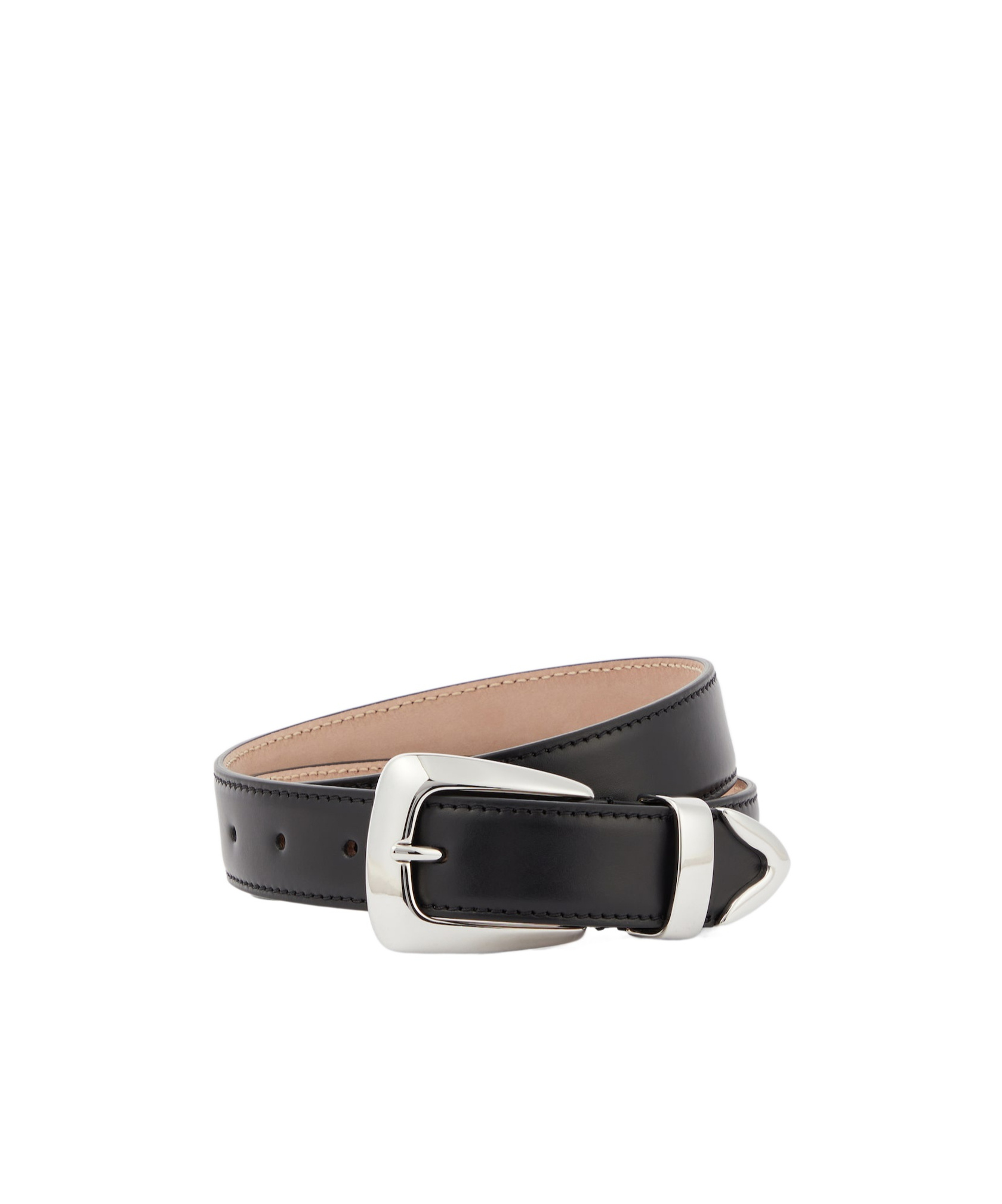Khaite Benny Leather Belt In Black
