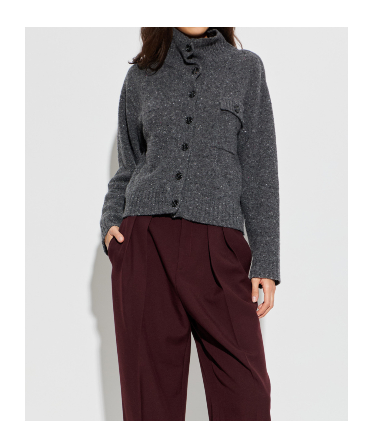 Samsoe & Samsoe Salois Button-fastening Cardigan In Gray