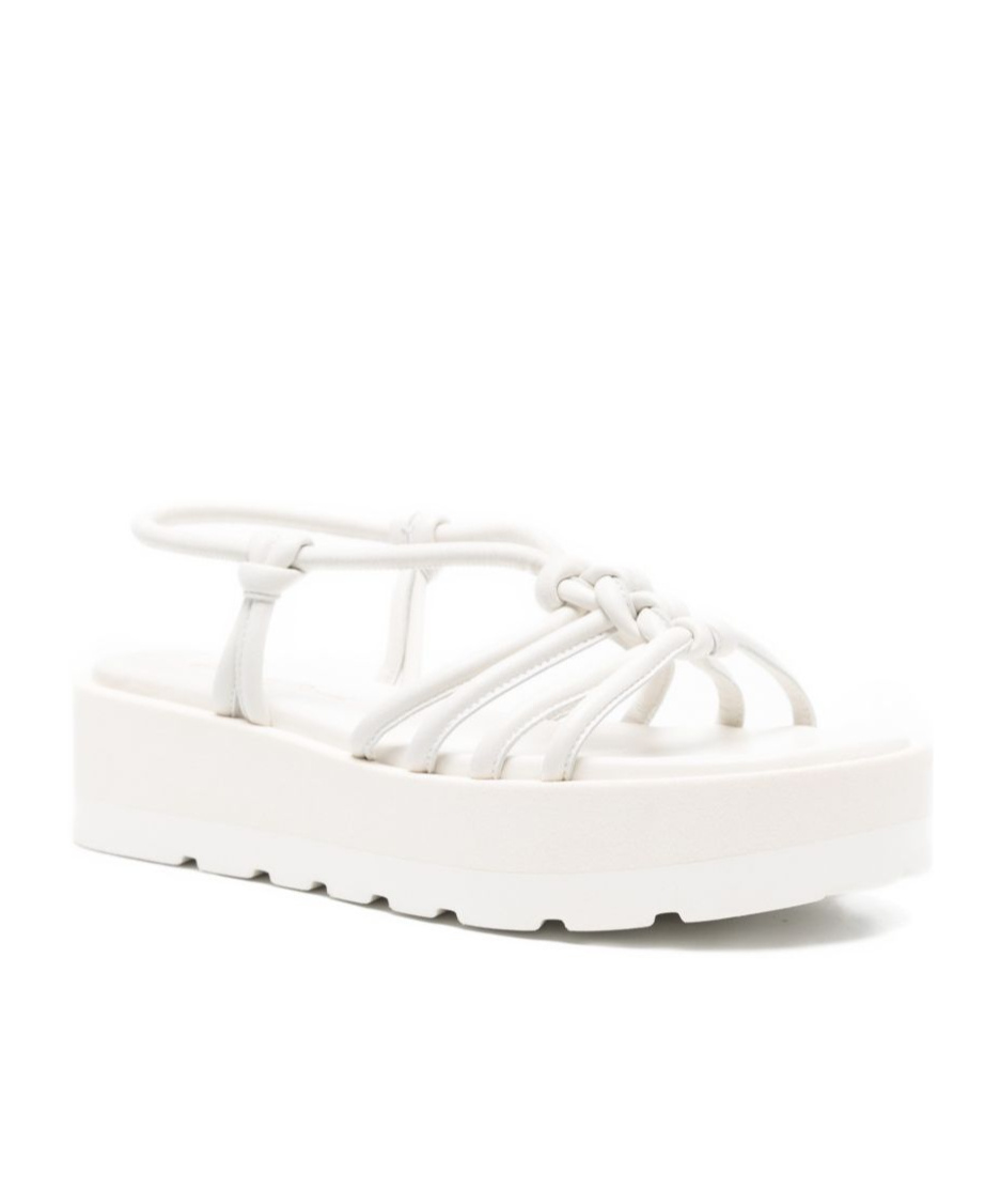 Gianvito Rossi Round-toe Platform Sandals In White