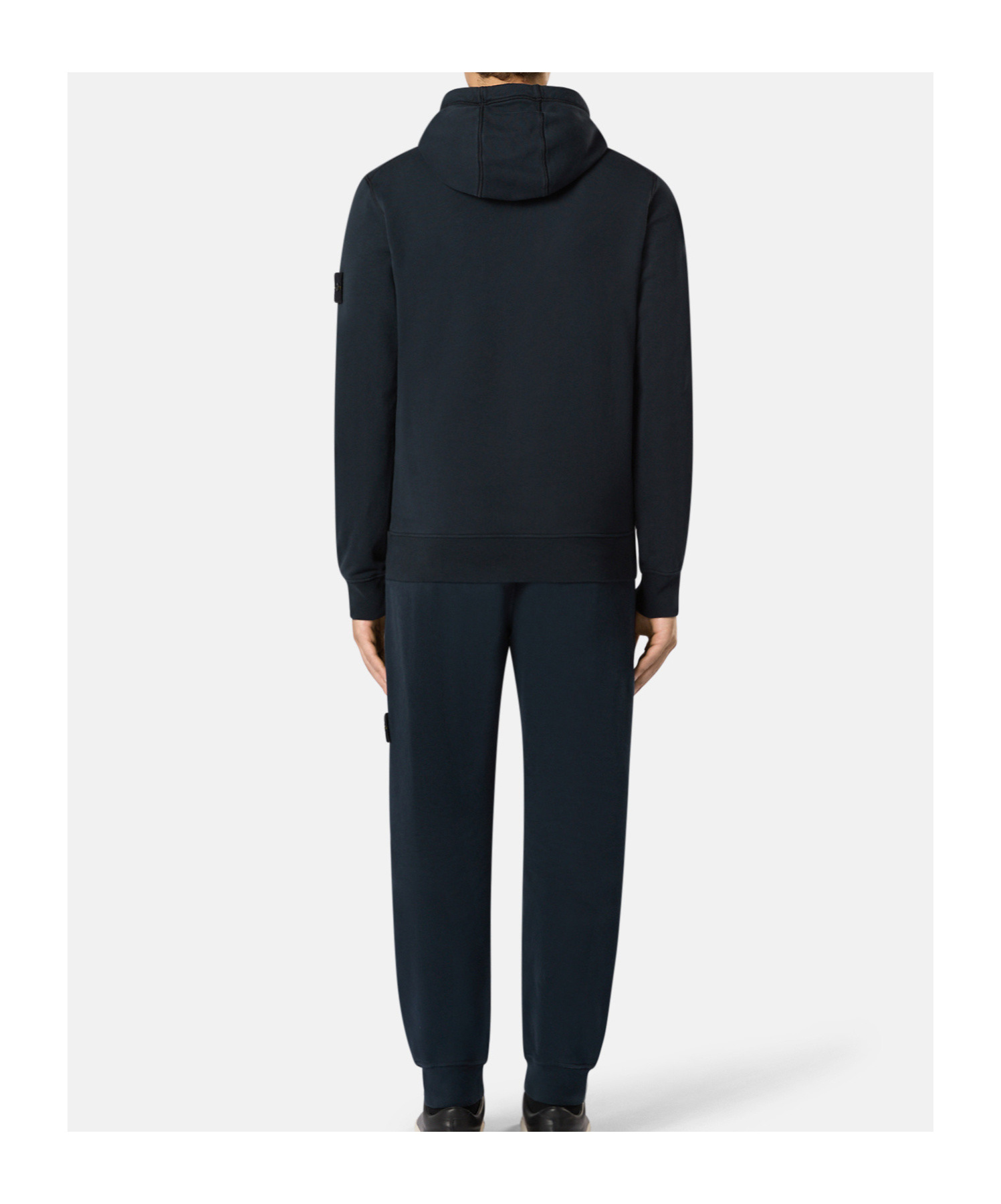 Stone Island Regular-fit Hooded Sweatshirt With Pouch Pocket In Blue