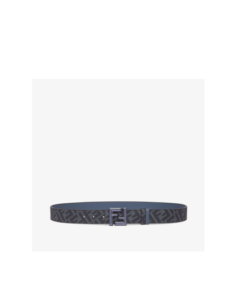 Fendi Ff Reversible Belt In Gray