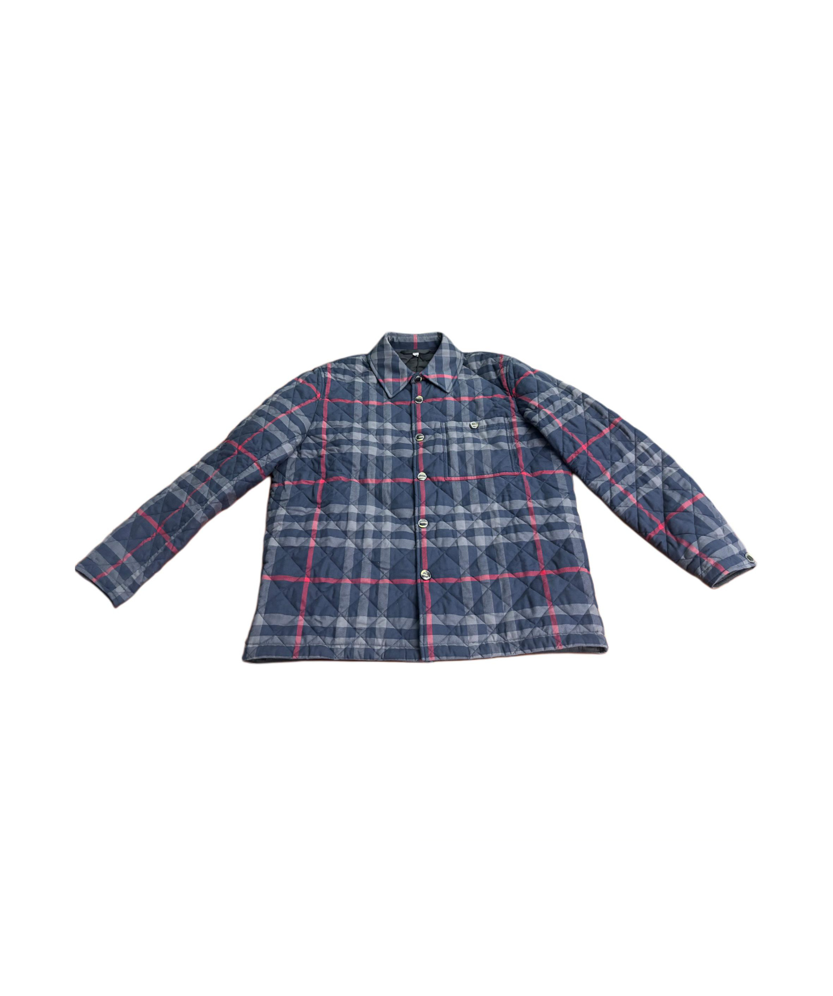 Burberry Quilted Casual Jacket In Blue