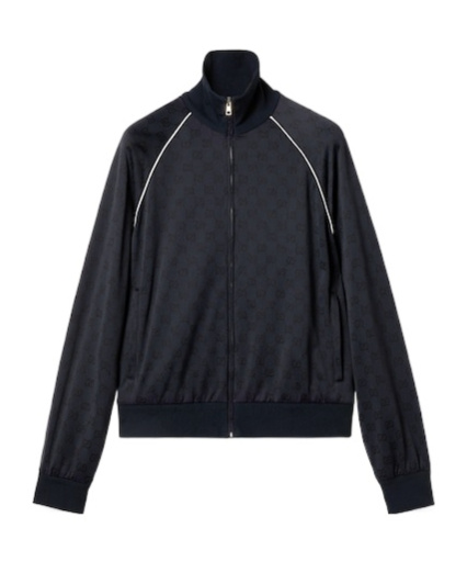 Gucci Gg Supreme Zip-up Sweatshirt In Black