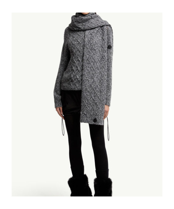 Moncler Alpaca Blend Scarf In Gray