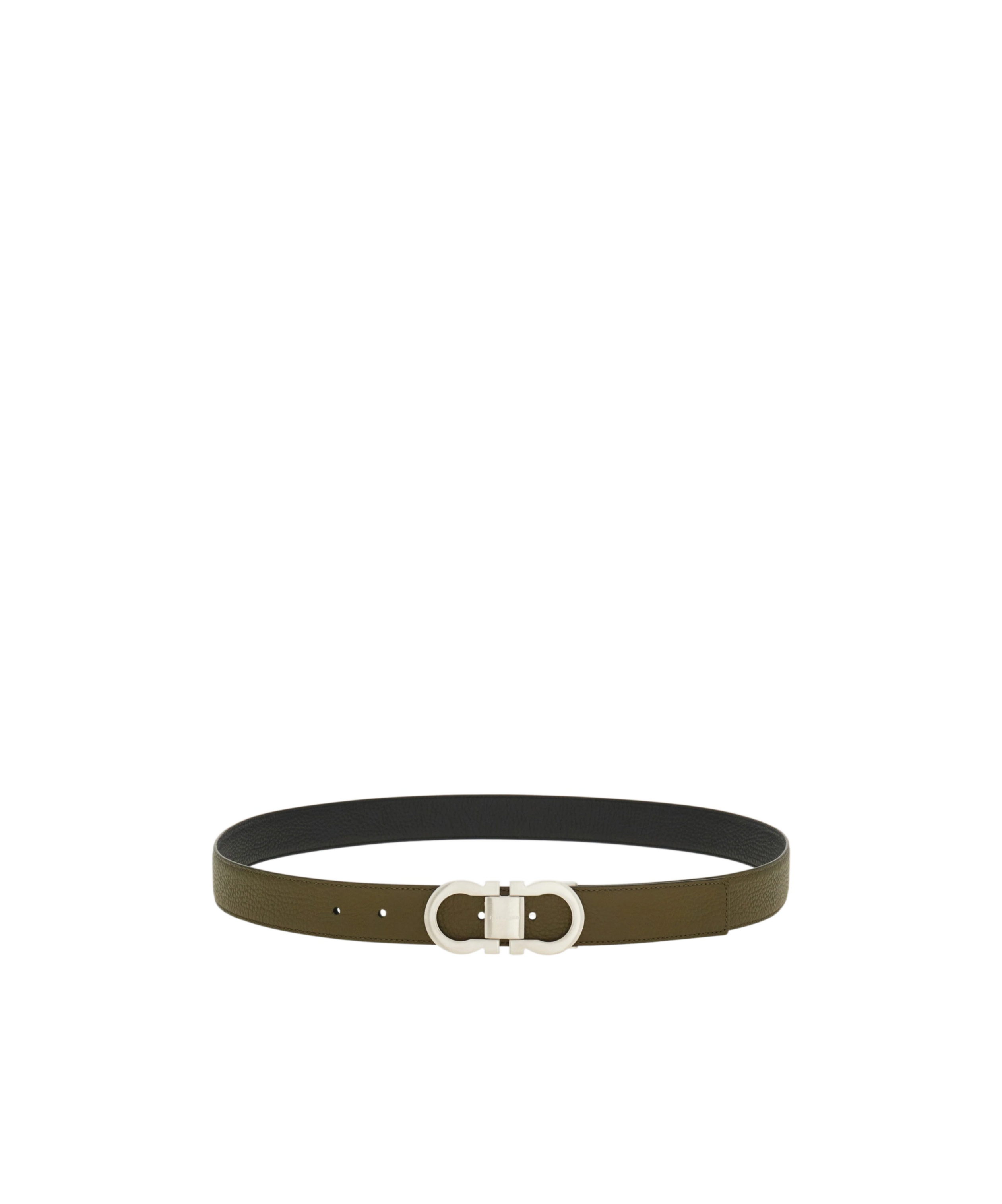 Ferragamo Gancin Double-sided Belt In Green