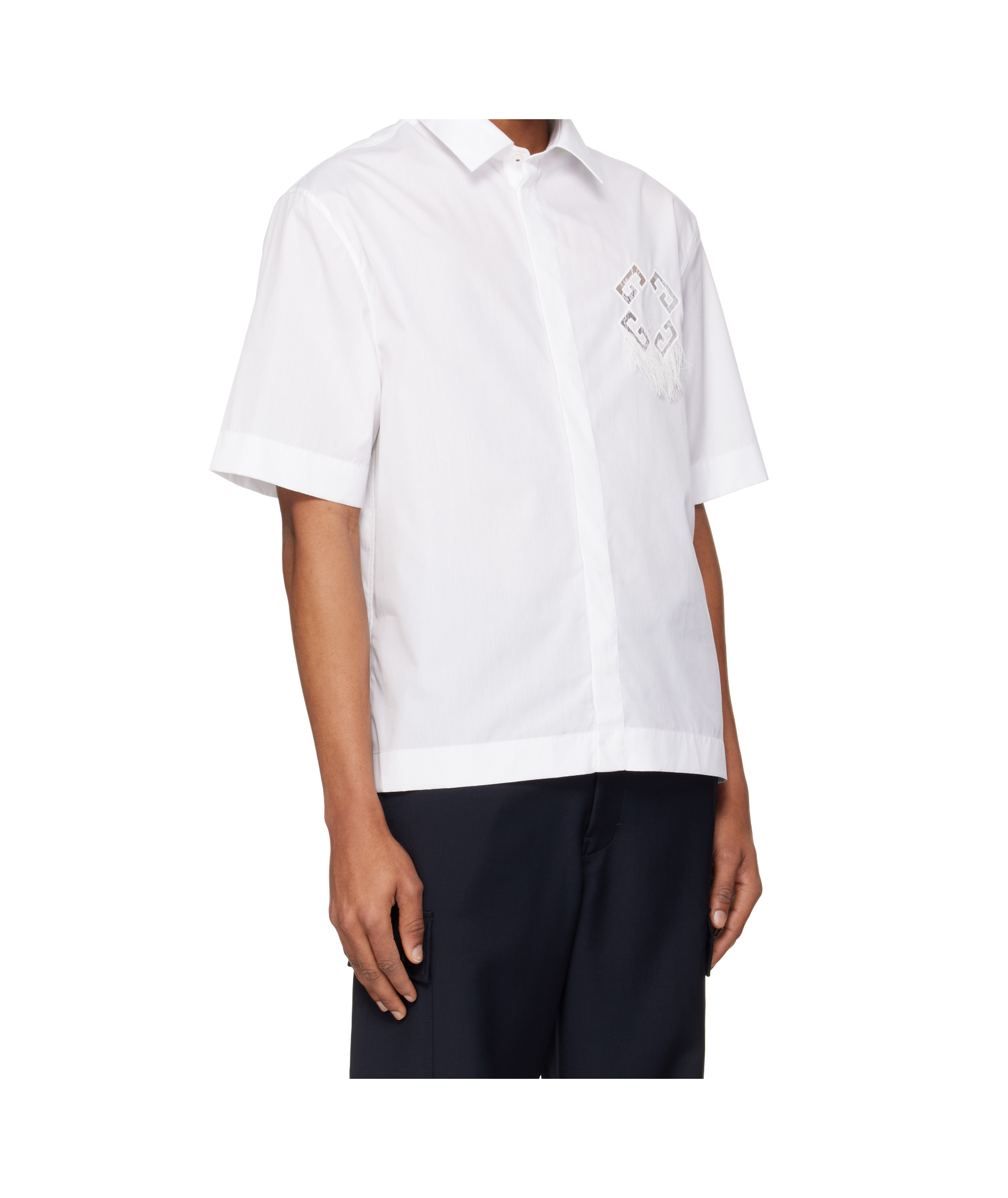 Givenchy White Dripping Embroidery Shirt In White