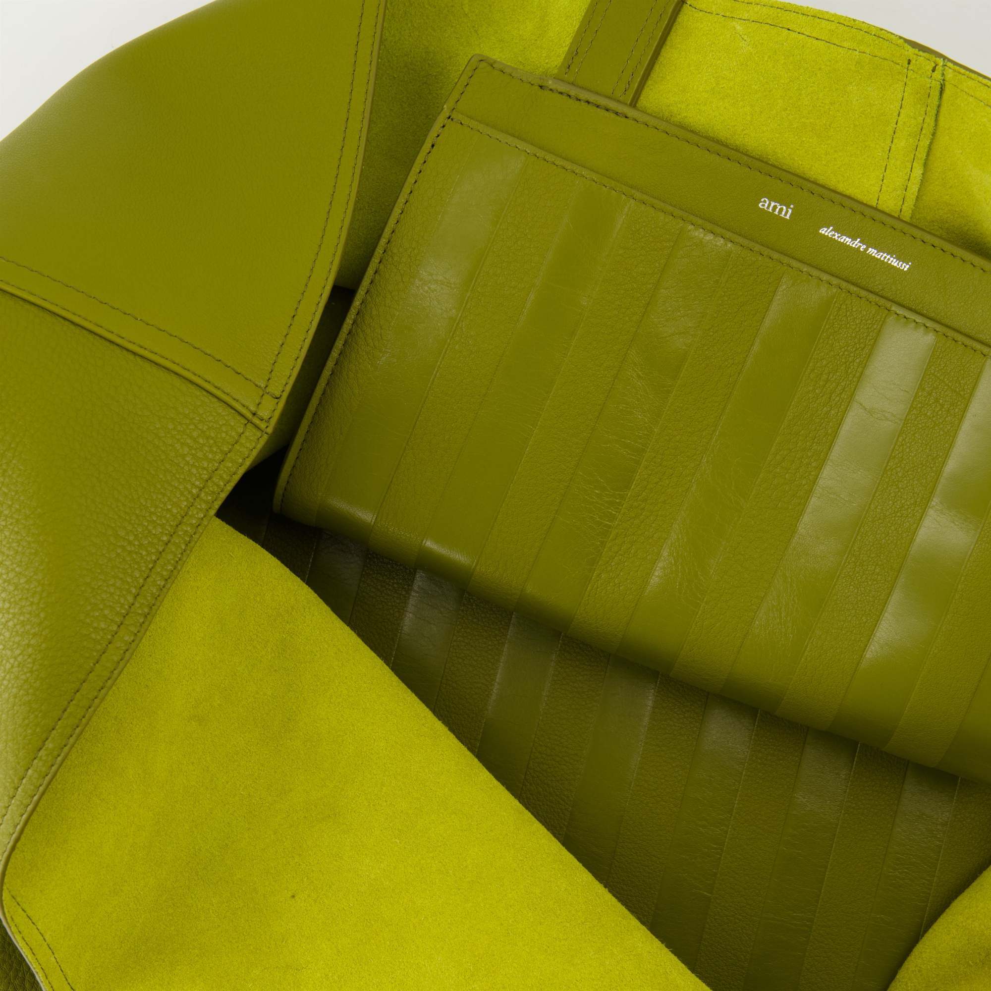 Ami Alexandre Mattiussi Maxi Tote Shoulder Bag In Green