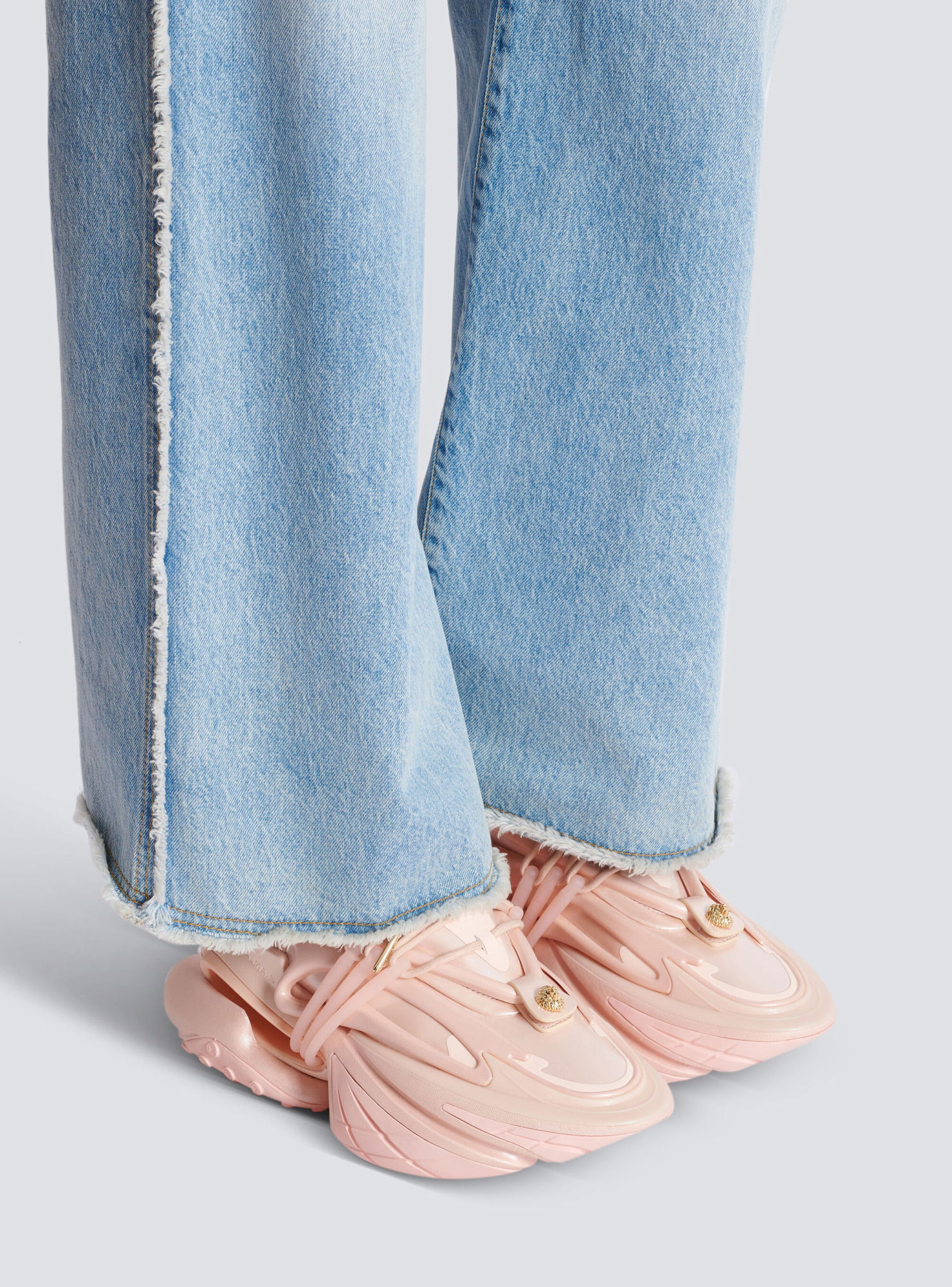 Shop Balmain Unicorn Low Trainers In Iridescent Technical Materials In Nude