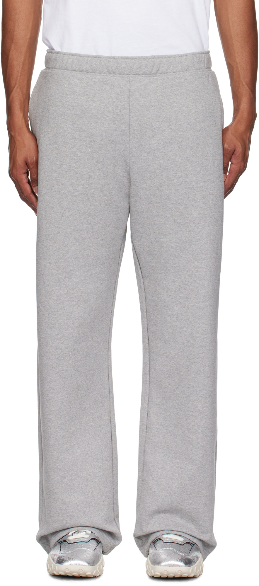Marine Serre Gray Moon Logo Fleece Sweatpants In Gray