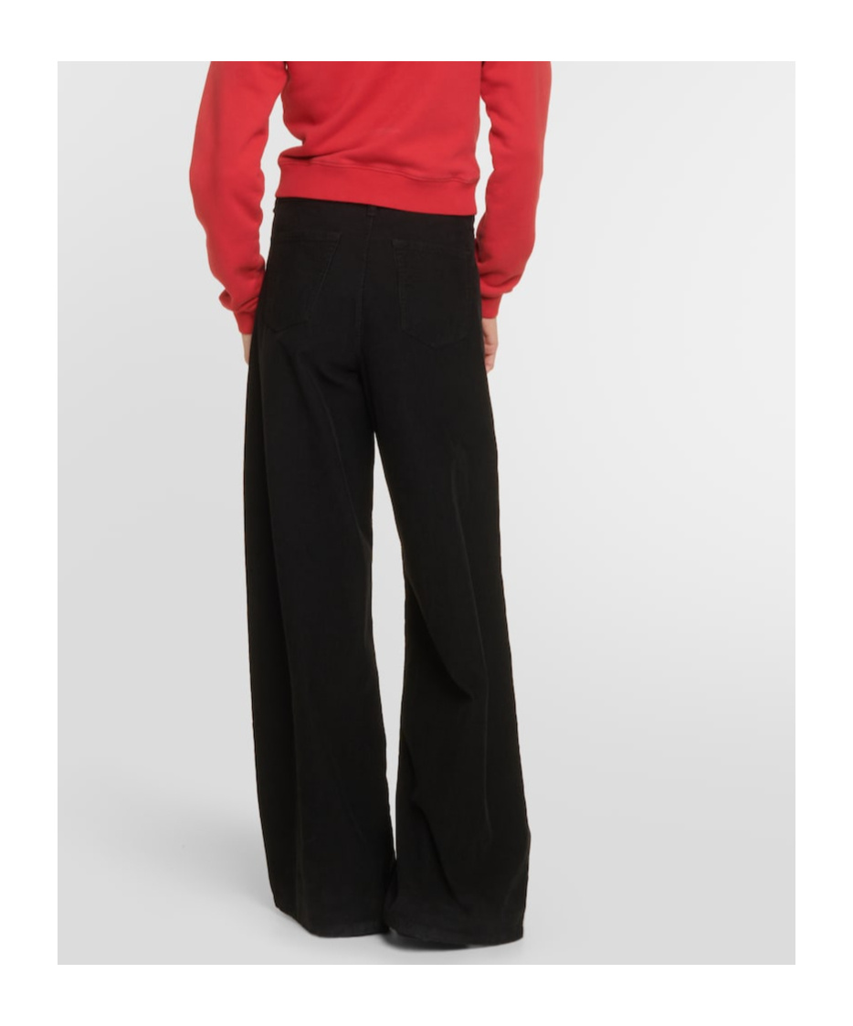 The Row Chan Cotton Corduroy Wide-leg Pants In Black