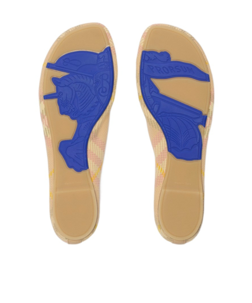 Shop Burberry Checked Ballerina Shoes In Nude
